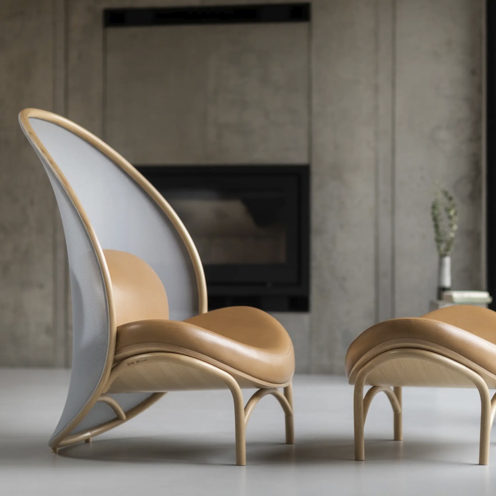 Fauteuil lounge en bois tapissé M-Chips Fauteuil lounge en bois tapissé M-Chips