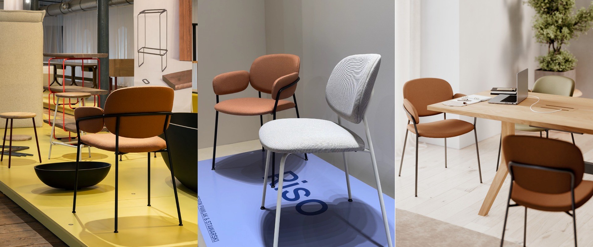 Riso upholstered metal chair – iSaloni 2024